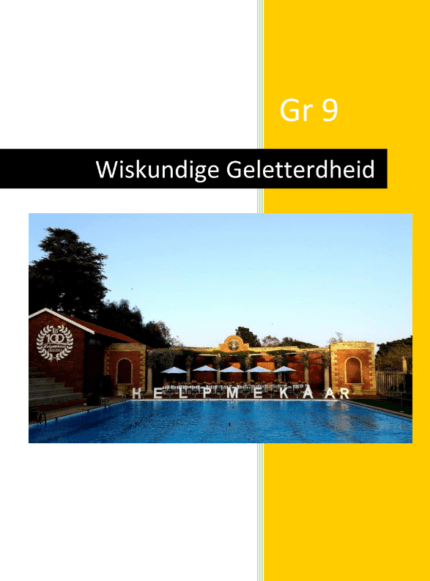 Wiskundige Geletterheid Graad 9 Studiehandleiding